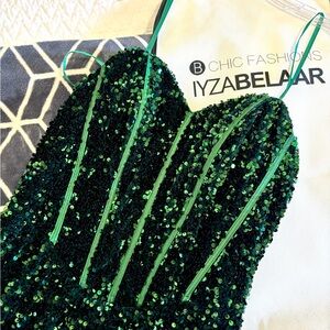 long elegant emerald green dress